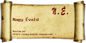 Nagy Évald névjegykártya